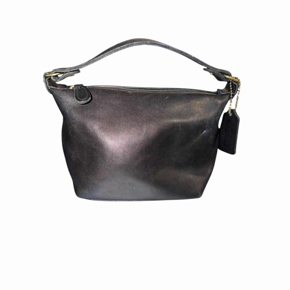 Coach Vintage Black Leather Bag | Classic Mini Hobo | USA Made - Picture 3 of 13